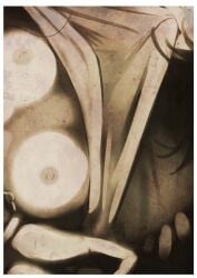 against_glass black_and_white black_panties breasts_on_glass chainsaw_man flashing higashiyama_kobeni khyleri photocopier photocopying_breasts photocopying_butt power_(chainsaw_man) underskirt 