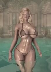  3d animated big_ass big_breasts bikini blonde_hair blue_eyes dommy_mommy elf_orc_lunaire glasses huge_ass huge_breasts large_ass large_breasts pool rebecca_(original_character) seductive skyrim spa tagme the_elder_scrolls tight_clothing video young_ratings 