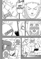  1boy 2girls accident accidental_circumstance adult age_difference ahe_gao angry annoyed barefoot blush caught_off_guard comic dialogue embarrassed falling feet ino_yamanaka interrupted interruption jealous jealousy lying lying_on_person lying_on_stomach male/female male_on_top moaning monochrome multiple_girls naruto naruto:_the_last naruto_(series) naruto_shippuden ninrubio older_female open_mouth prone prone_bone pushing pushing_down samui sexually_suggestive smile spanish_text stepped_on stepping stomping story surprised teenager tsundere twitching uzumaki_naruto younger_female younger_male 