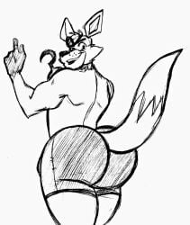  1boy 1male anthro anthro_only ass boy bubble_ass bubble_butt butt_focus five_nights_at_freddy&#039;s fox fox_boy fox_ears fox_tail foxy_(fnaf) furry hook hook_hand lynnsdarkside male male_focus male_only pirate shorts solo solo_anthro solo_female solo_male tight_clothes tight_clothing tight_pants 