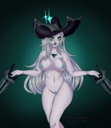  female grey_skin league_of_legends miss_fortune naked nude ruined_miss_fortune tagme the_ruined_king_saga 