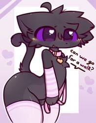  black_cat cute feline femboy femboy_cat grey_cat panties purple_eyes 