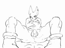  anal_sex animated anthro beerus cock-tail dragon_ball dragon_ball_z floating huge_cock interspecies looking_at_another looking_at_viewer male/male male_only monochrome muscular_male penetration penis_out penis_size_difference pov puffy_anus raburesu_ son_goku tagme video yaoi 