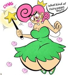  1girls 4_fingers color colored cosplay denizen1414 dialogue fairy female female_only hips lipstick nickelodeon pink_eyes pink_hair pink_lipstick sketch solo sound_effects straight_hair text text_bubble the_fairly_oddparents thick_thighs thighs tinker_bell_(cosplay) virtigogun wand wanda wanda_fairywinkle-cosma wide_hips 