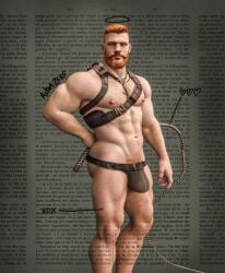  abs astra_zero biceps big_bulge bulge bulging_biceps caucasian caucasian_male ginger harness huge_bulge looking_at_viewer male male_only muscles muscular muscular_male pecs shirtless_male standing thick_thighs underwear whip 