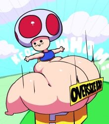  1boy ?_block ass big_ass bottom_heavy bottomless bottomless_male clouds english_text fat_ass femboy hips huge_ass hyper hyper_ass large_ass looking_back male male_focus male_only mario_(series) mushroom mushroom_humanoid nintendo outdoors question_block senor9 smile solo super_mario_bros. text thick_thighs thighs toad_(mario) vest wide_hips 