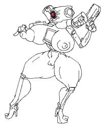  1girls apex_legends areolae big_breasts breasts female female_only full_body gun holding_gun keelgabeytheart naked naked_female nipples nude nude_female pathfinder_(apex_legends) pistol pussy rule_63 sketch solo solo_female standing 