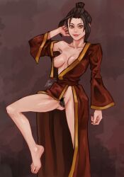  artist_signature asmo avatar_the_last_airbender azula breasts_out_of_clothes nightgown princess pubes pubic_hair pussy robe royalty topless vagina 