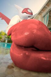  1girls anthro anthro_only anus ass ass_focus big_ass dragon female female_only huge_ass latias looking_back pok&eacute;mon_(species) pokemon pussy roussil97 thick_thighs wet wide_hips 
