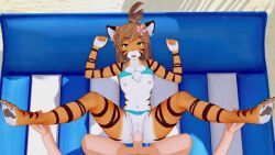  1boy 1girls 3d animated anthro female flora_(twokinds) furry koikatsu light-skinned_male light_skin male/female missionary_position pov pov_eye_contact sex sound striped_body striped_fur stripes tagme twokinds vaginal_penetration video webcomic 
