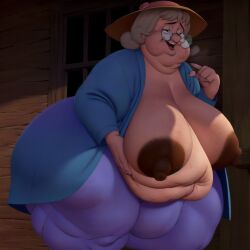  1girls 4k ai_generated areola areolae bbw big_belly big_breasts big_nipples breasts brown_hair butt_focus cellulite coat disney fat gilf glasses granny grey_hair hat highres hyper_ass hyper_breasts large_breasts matronai_(artist) mature mature_female mature_woman nude old old_woman overweight overweight_female pants pinup self_upload ssbbw stable_diffusion sweat the_fox_and_the_hound thick_legs thick_thighs tight_clothing tight_fit wide_hips widow_tweed 