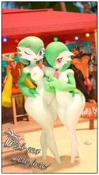  2girls 3d_(artwork) absurd_res adriandustred ass big_breasts big_butt breasts butt_grab completely_nude completely_nude_female digital_media_(artwork) female female/female female_only flat_chest full_body gardevoir gardi:3_(gardevoir_no_breasts) generation_2_pokemon generation_4_pokemon generation_8_pokemon genitals hand_on_butt hi_res houndoom lopunny naked naked_female nintendo nipples nude nude_female penis pokemon pokemon_(species) pussy scorbunny thick_thighs wide_hips 