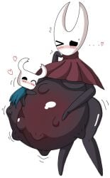 ass belly_expansion belly_inflation big_ass big_belly big_breasts big_butt big_thighs bloated bloated_belly bloating blush blushing bumping curves curvy curvy_female disproportional growing growing_belly heart hollow_knight hornet_(hollow_knight) huge_belly implied_incest incest png pregnant pregnant_belly pregnant_female protagonist_(hollow_knight) saitoyang smaller_male taller_female team_cherry thick_thighs thighs