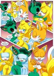  anthro ass bbmbbf blindfold blush bondage breasts cassia_the_pronghorn comic female female/female kissing male mobius_unleashed nude palcomix pussy rope rope_bondage sega sonic&#039;s_guide_to_spanking_(comic) sonic_(series) sonic_the_hedgehog_(series) tails yuri zooey_the_fox 