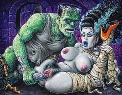  breasts bride_of_frankenstein frankenstein frankenstein&#039;s_monster high_heels nipples sex 