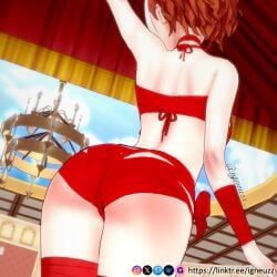  1girls female female_only gangle_(the_amazing_digital_circus) gloves humanized igneuzz mask masked_female red_ribbon ribbons shy small_breasts solo solo_female tagme the_amazing_digital_circus thighs 