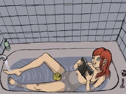  bathing bathroom bathtub book casual female pale_skin reading tagme webcomic yellowgerbil zoe zoe_the_vampire 