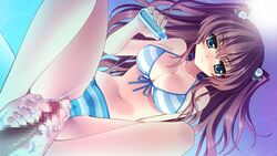 asakura_karen barefoot bikini censored cube_(artist) game_cg kimi_to_boku_to_eden_no_ringo penis swimsuit 